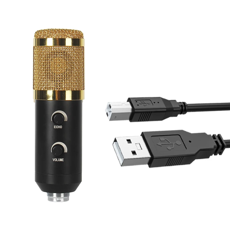 

BM-838 Pro Voice Recording Studio USB Condenser Microphone Wired with Reverberation Function Broadcasting Cardioid J.I.Y Metal, Black, black+golden, black+silver