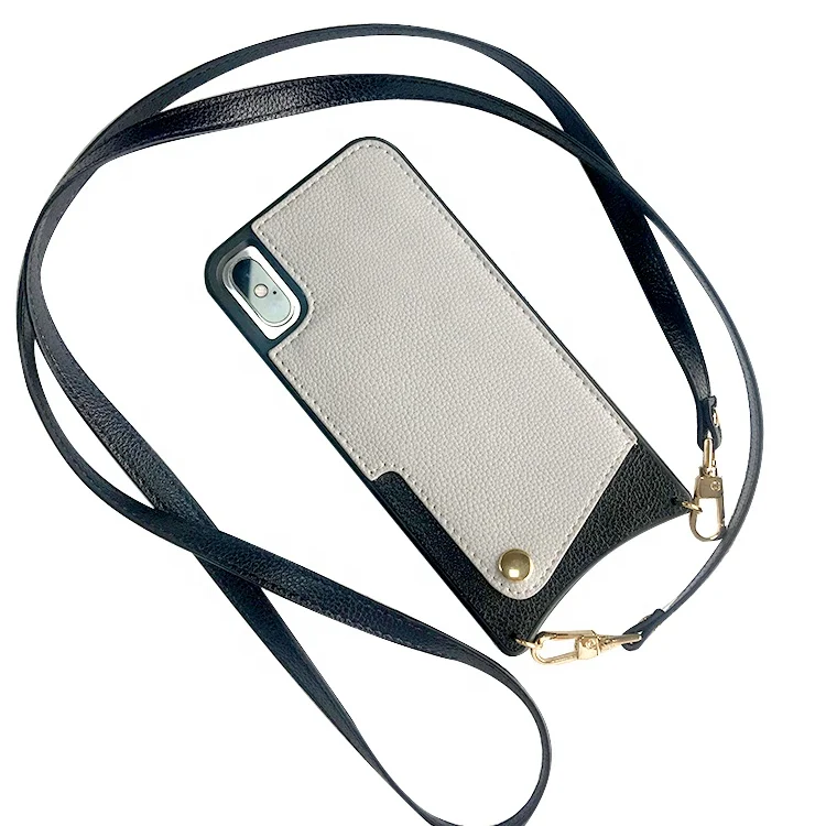 

Wallet Lanyard Cross Body Crossbody Leather Phone Case With Strap For iPhone