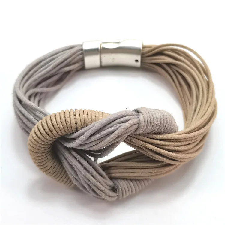 

2021 New Products Fashion Accessories Special Design Knot Wax Cord Bracelets With Buckle