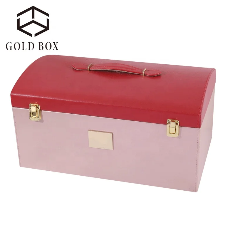 

2021 popular women's makeup case high-end leather suitcase