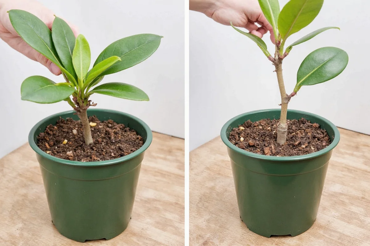 how to repot a rubber tree plant