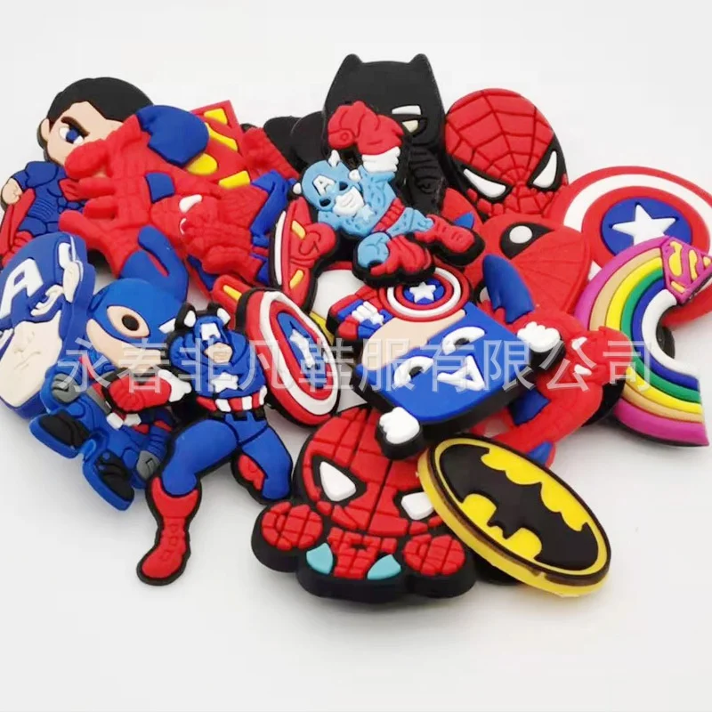 

New cartoon anime Marvel superhero pvc beach hole shoes charm decoration accessories, Panton color card