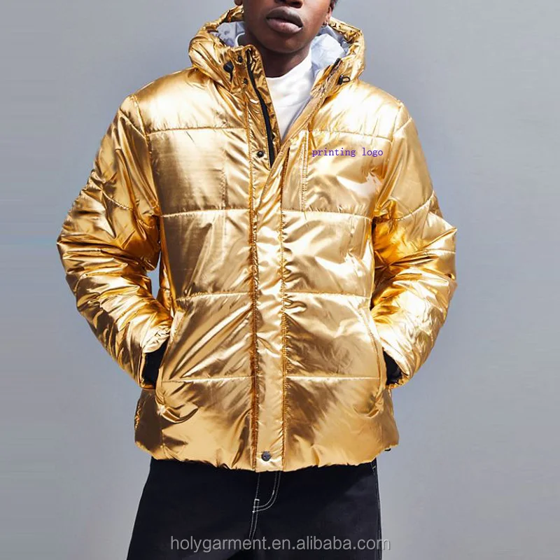 champion gold metallic puffer jacket