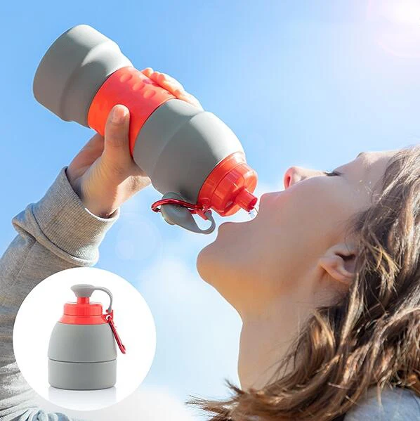 

580ml New Product Free Sample Customized Capacity Collapsible Compact Silicone Foldable Water Bottle