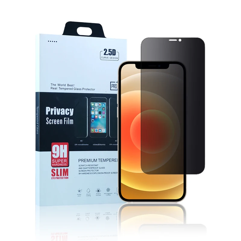 

for iphone 11 anti spy screen protector iphone 12 mini xs max privacy screen protector, Black
