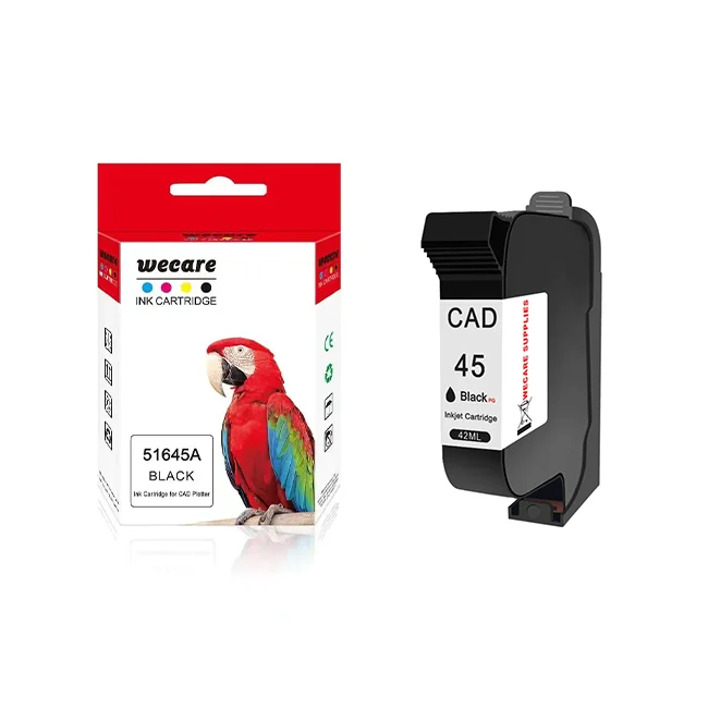 WECARE CAD 45A 51645A 51645AE Grade a for HP45 Ink Cartridges Use for Garment CAD Inkjet Plotter and Cutter
