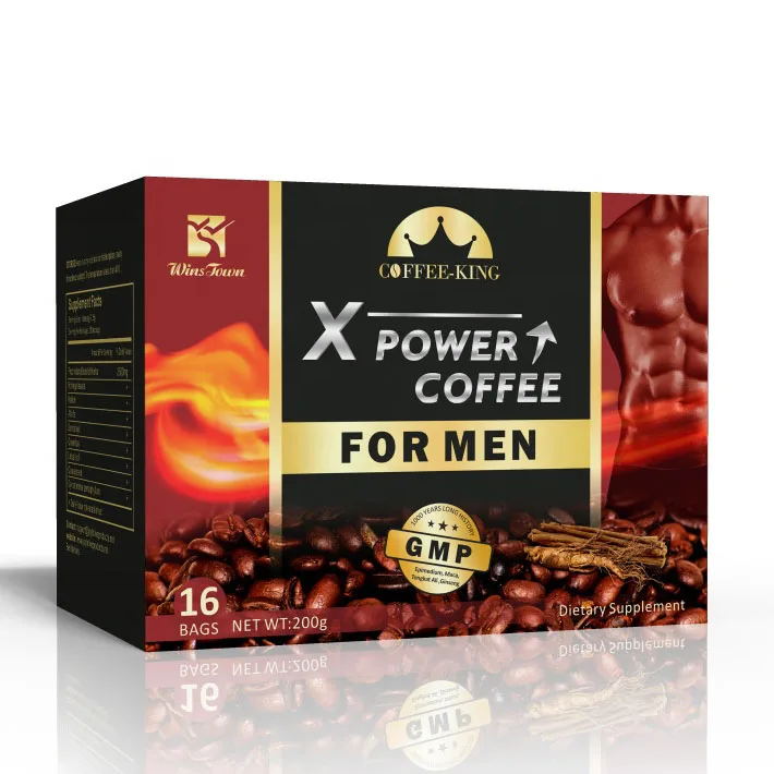 

Man X power custom coffee Private label herbal herbs Maca black Instant Coffee for men