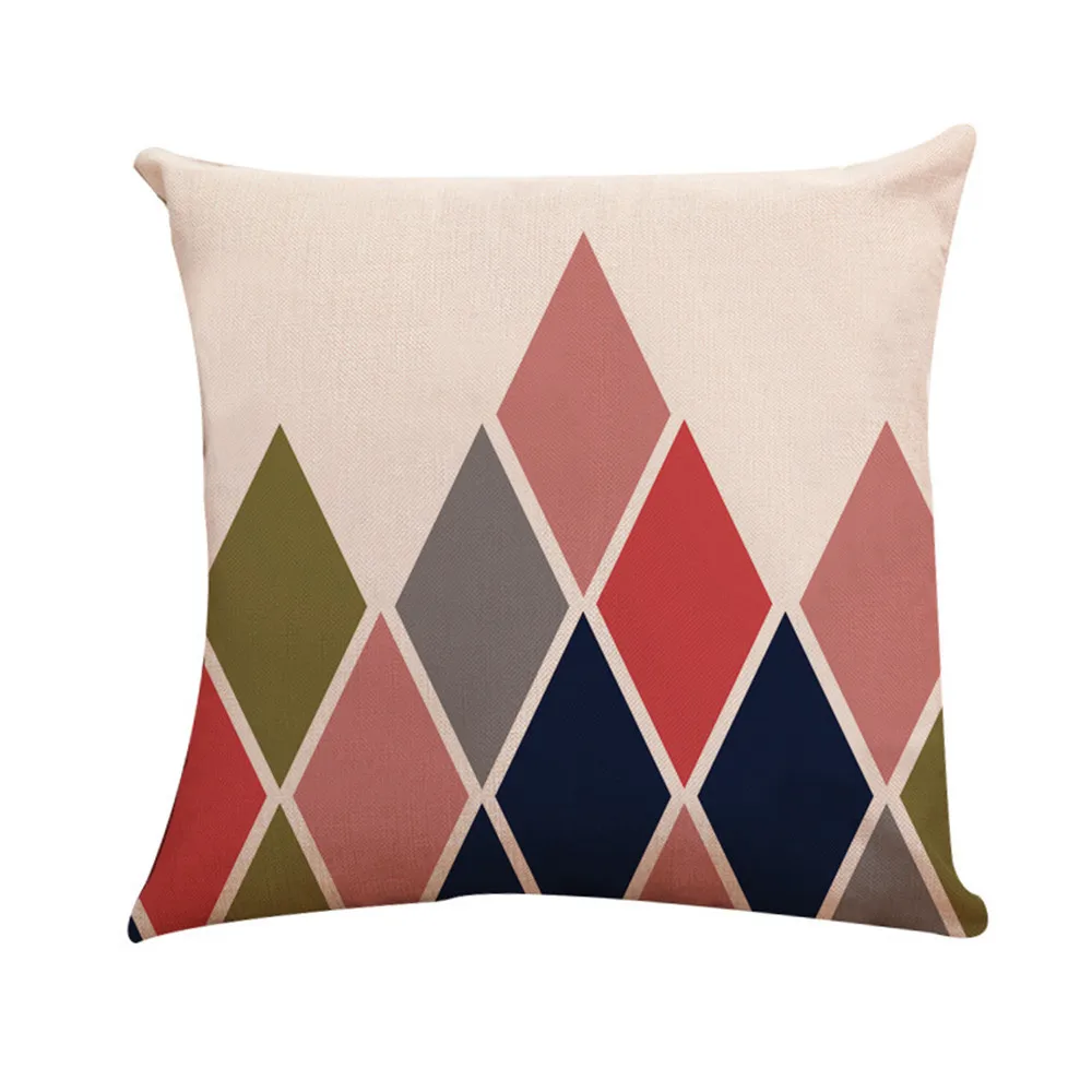 Triangle Geometries Cotton Linen Throw Pillow Cushion Cover For Home Decor Z292 