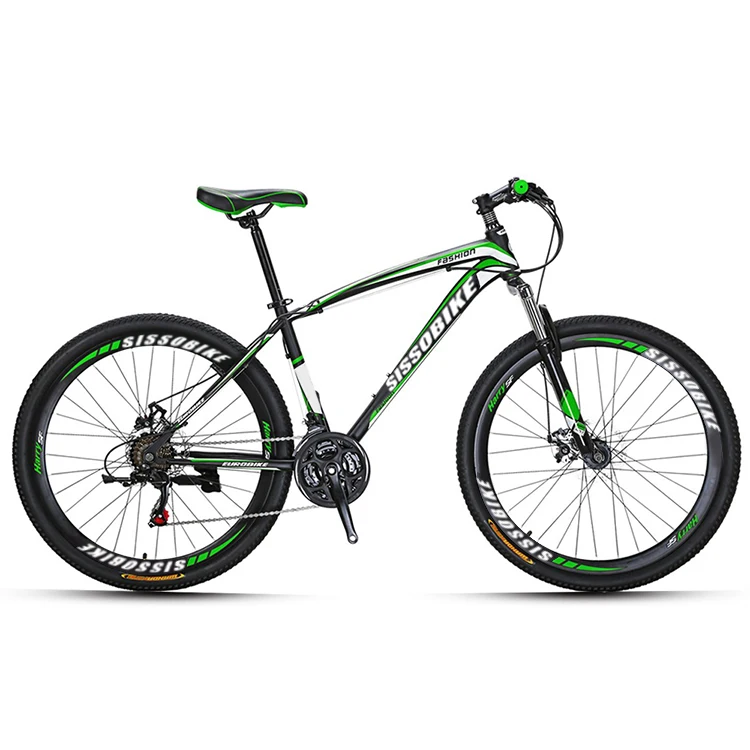 

Good quality wholesale mtb sport bicycle steel 26 inch double disc brake mountain bike, Black green