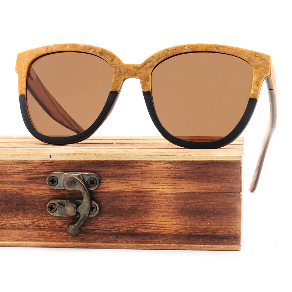 

Designer big size women style oversize wood stone sunglasses girl style face sun glasses