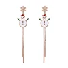 1113 xuping rose gold plated Christmas chain long drop womens stainless steel earrings