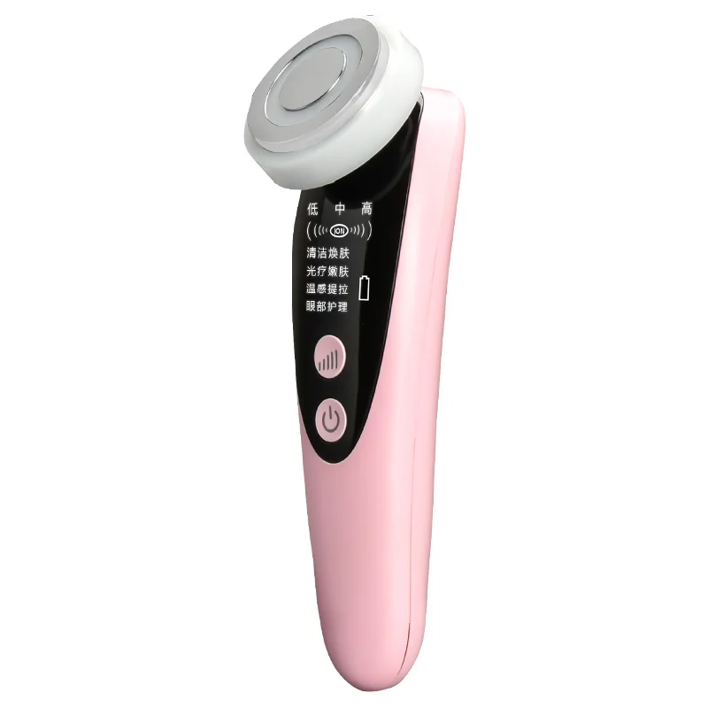 

Color light warm skin rejuvenation introduction face vibration massager facial import export electronic beauty instrument, Pink