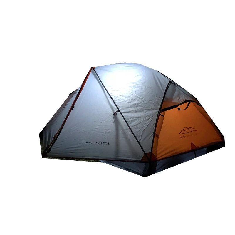 

Upgrade Two Person Double Layer Lightweight Backpacking Tent Ultralight Camping Hiking Gear, Orange/white