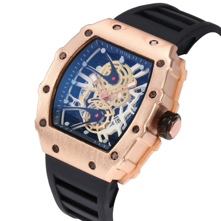 

Custom logo luxury watch 3color Black Rubber Watch, 3 colors