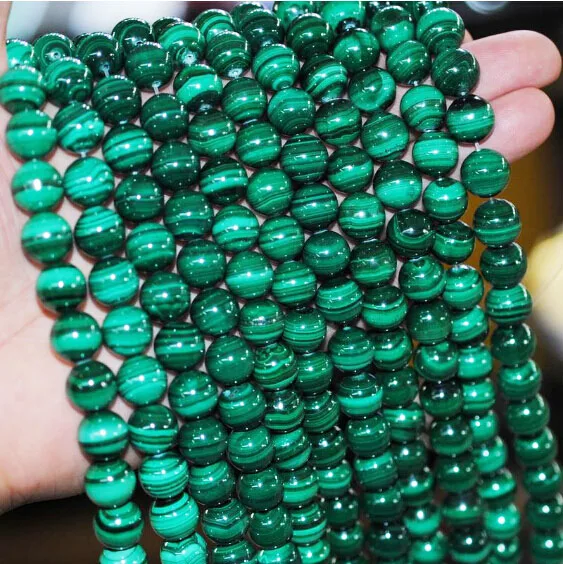 

Gold manufacturer wholesale 4/6/8/10/12/14mm natural stone stone malachite loose beads for jewelry making, Green