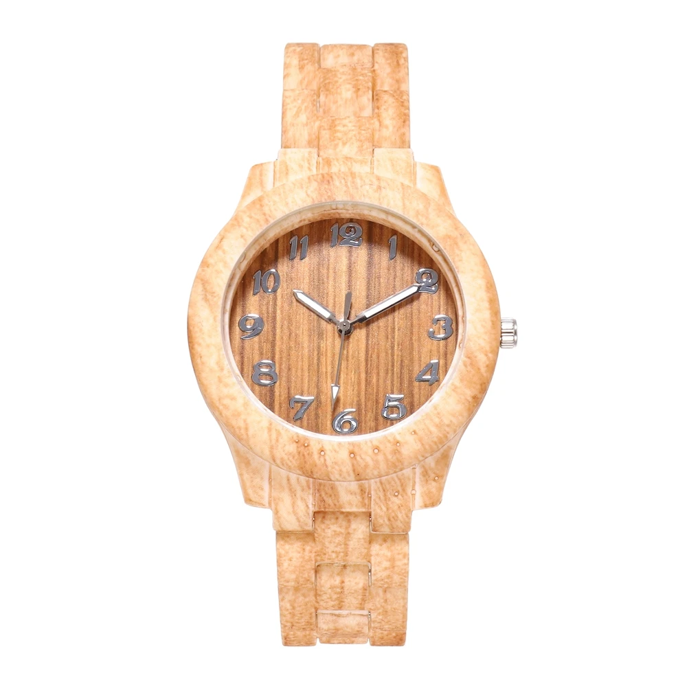 

2021 style high-grade wood grain lightweight casual couple watch, As picture