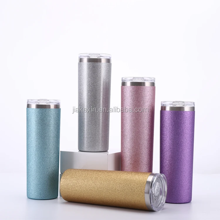 

20oz Skinny tumbler cups multicolor double walled vacuum insulated stainless steel tumbler with lids, Any color is available