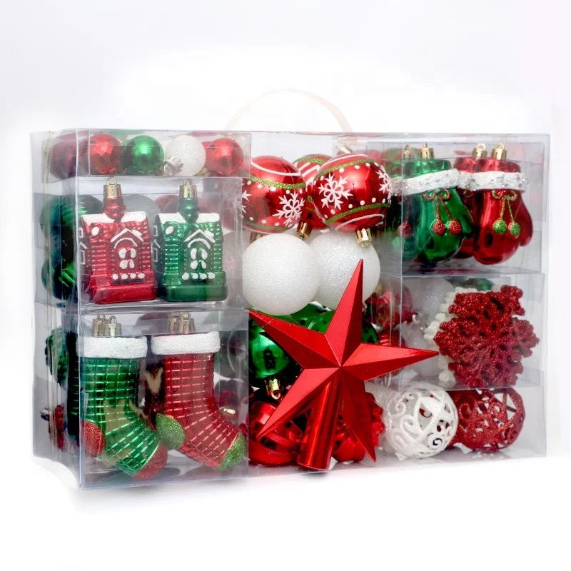

Hot Sale Ornaments Baubles Christmas Decoration Boxed Colorful Design Hanging Ball 6cm Gift Mixed Set new years balls
