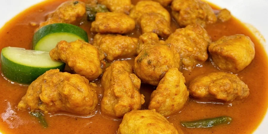 Chef adjusting spice levels while tasting curry chicken