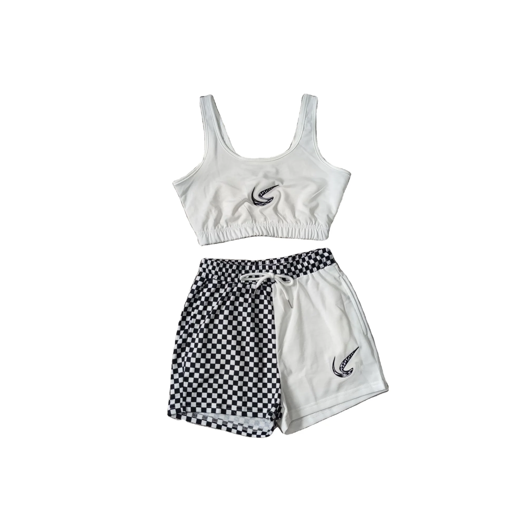 

2021 Women Clothes Summer Set Famous Designer Pattern Biker Short Pant Set Skinny Casual Streetwear Shorts Set, Picture color