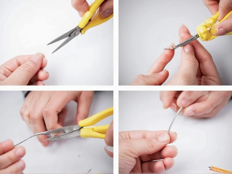 Step-by-step wire stripping using household scissors safely