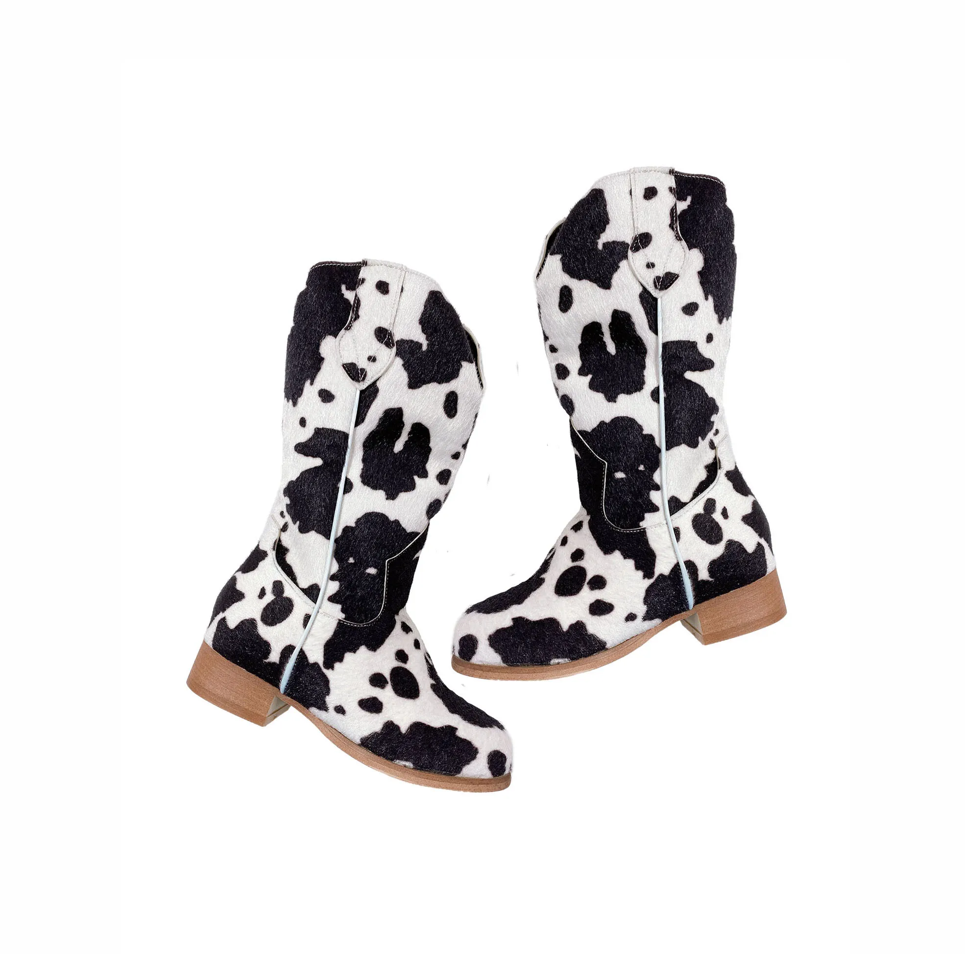 

Wholesale Fashion Boots for Girl Black and White Cow Print Boot Kids Western Style Cowboy Boots Toddler Baby Glitter Martens Boo, 5 colors as pics shows