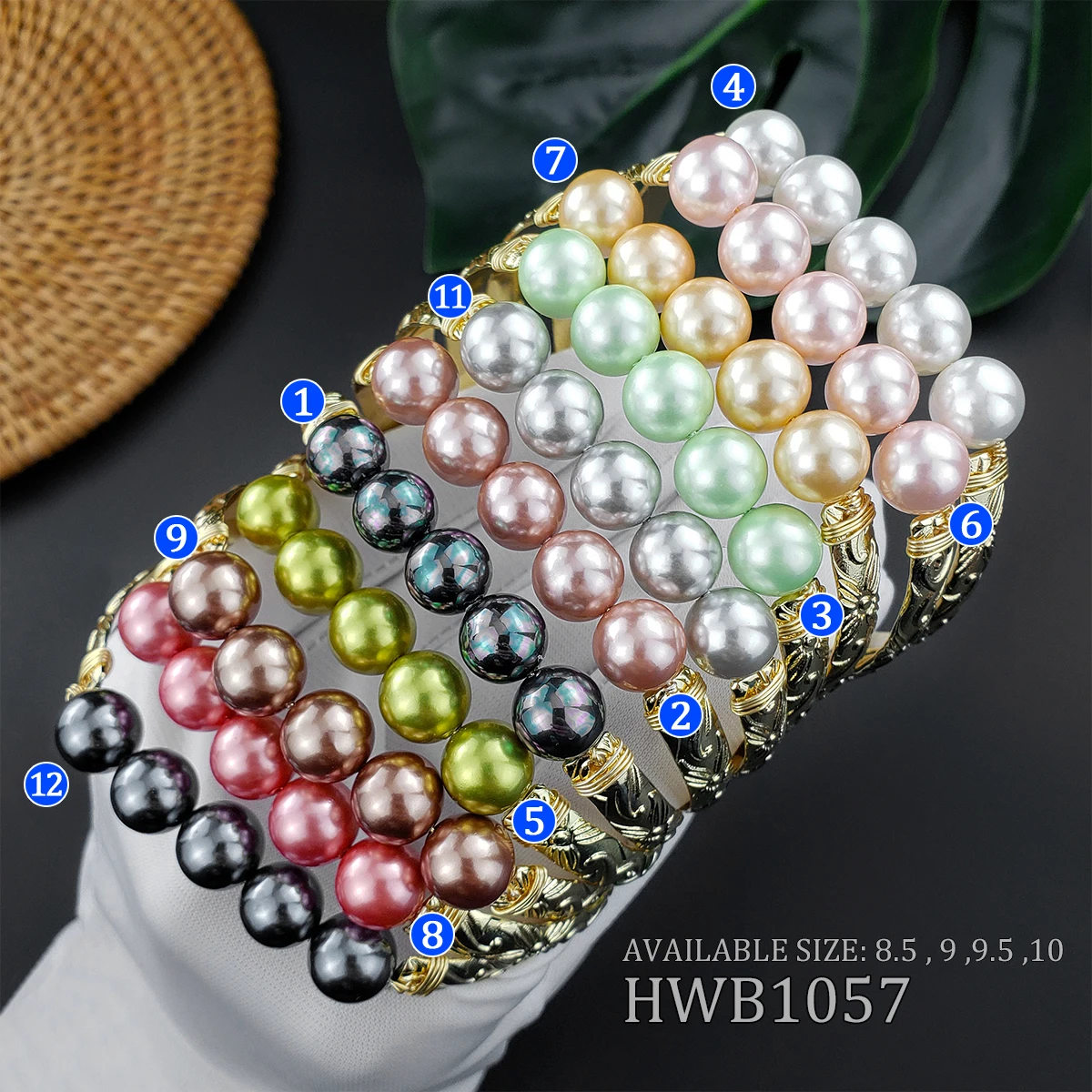 

ready to delivery hawaii scroll engraved pearl custom bracelet women, Customized color