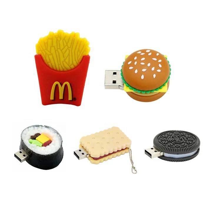 

YONANSON Custom PVC Pendrive Novelty Food USB Flash Drive Hamburger Memory Stick Personalized Gift