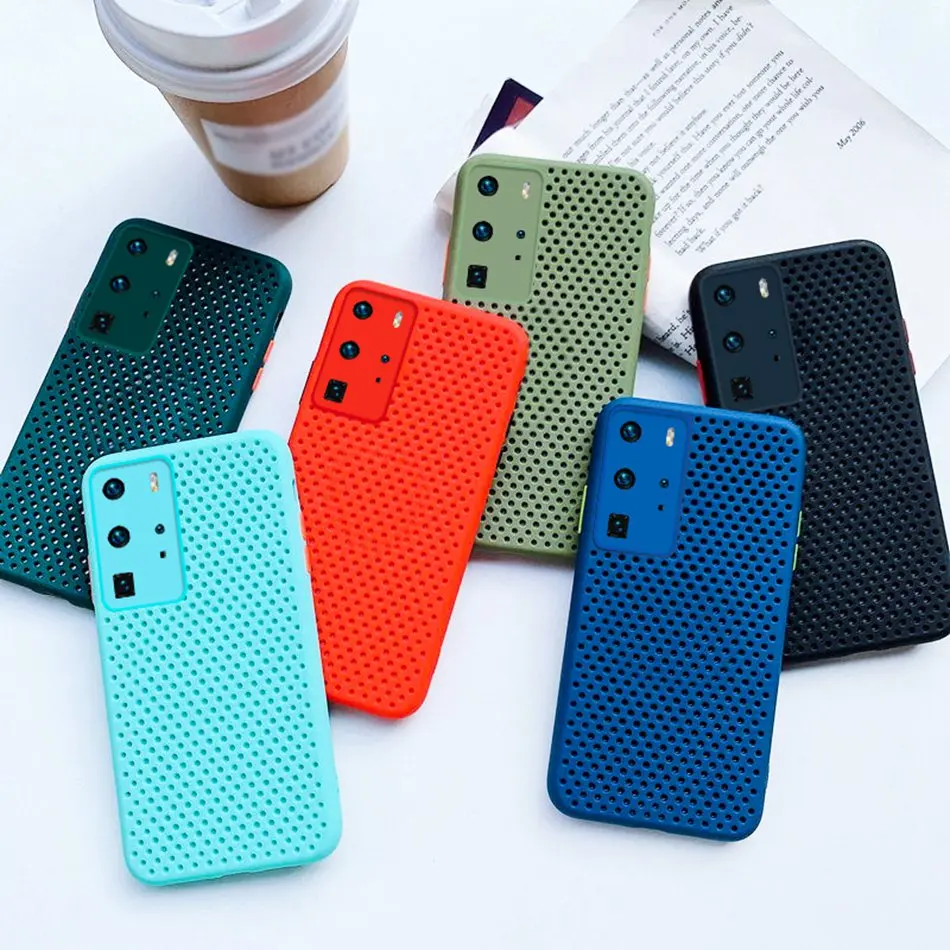 

Heat Dissipation Breathable Hollow Case For Huawei Honor V30 Honor 30S 9A Pro Case Soft Cooling Cases