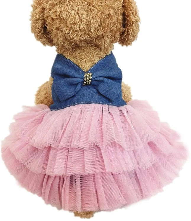 

New Design Lovely Cute Bow-Knot Dog Pet Dress Dog Clothes Dress Pet Clothing Pet Dresses Clothes