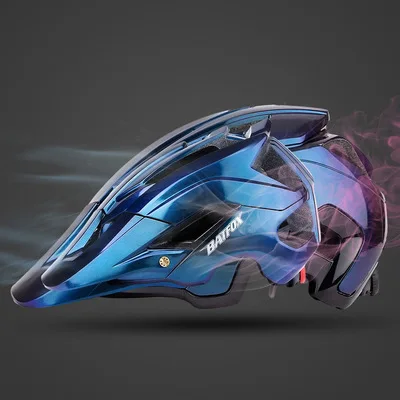 

Batfox Fashion Gradient Blue Purple Outdoor Sport Skateboard Road Mountain Mtb Bicycle Bike Helmet for Adult, Black or customized