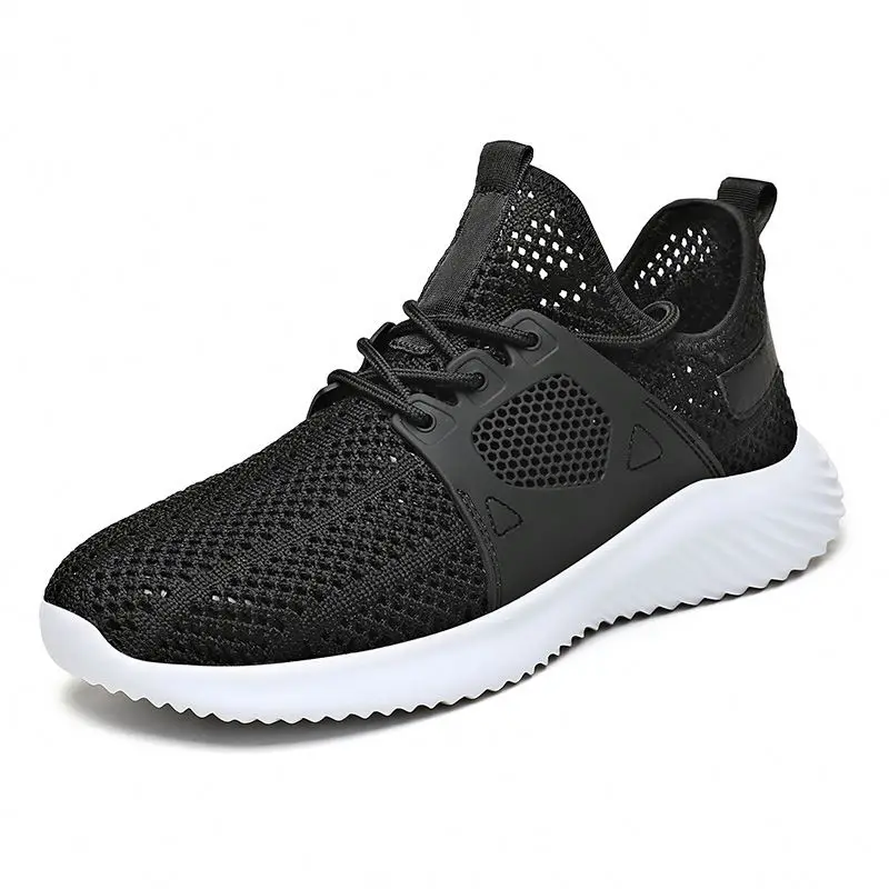 

Summer Custom Fashion Men Casual Shoes Breathable Mesh Shoes Men Sneakers Lace Up Gray White Black Male Sport Shoes 2021 New, Optional