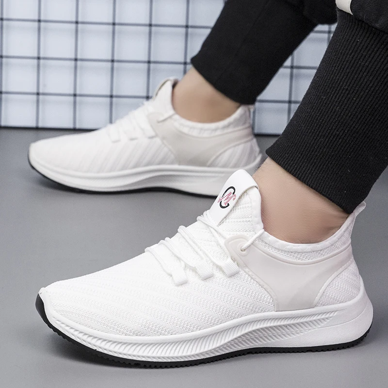 

wholesale Low Lace-up Breathable Light Lofer Men Shoes Casual Sport Sneakers