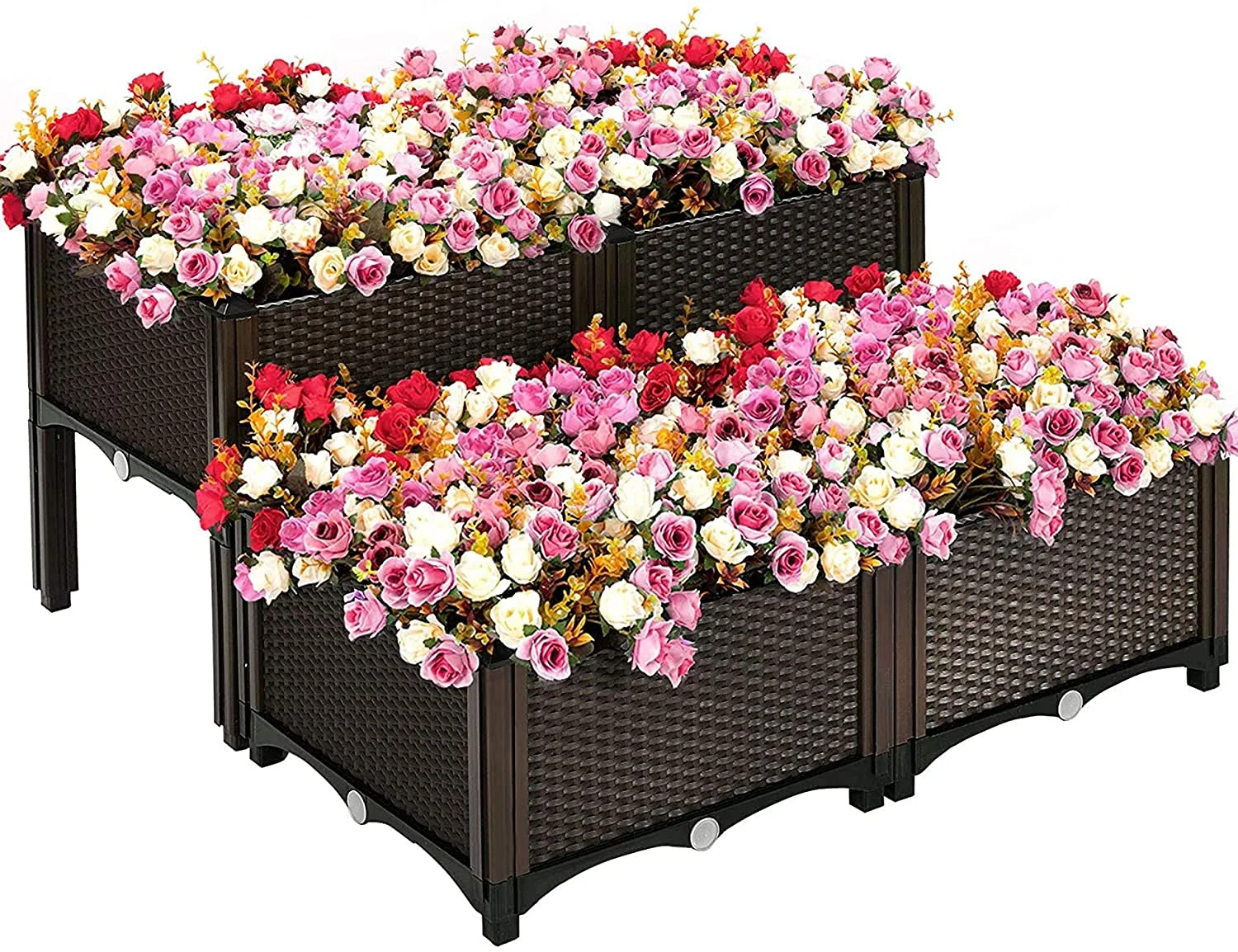 

4pcs Vegetables Plant Garden Raised Bed Kits Planter Box for Flowers Vegetables Fruits Herbs