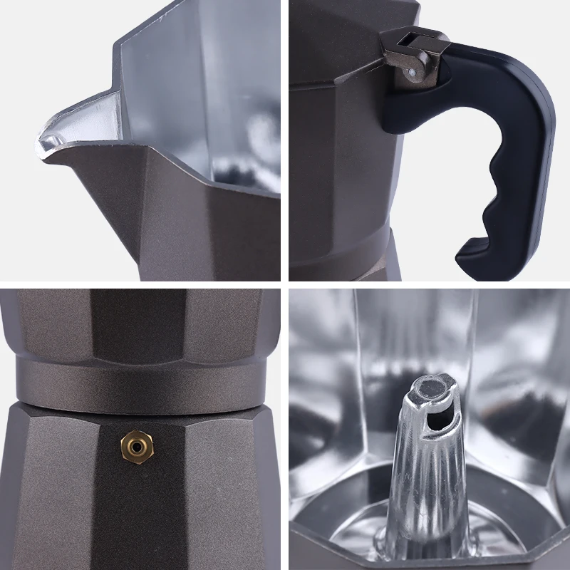 Stovetop-cafetera Expreso Manual De Aluminio Con Molinillo Manual,Juego