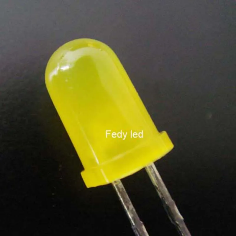 Diffused lens 588-595nm high voltage 12v LED yellow with resistor