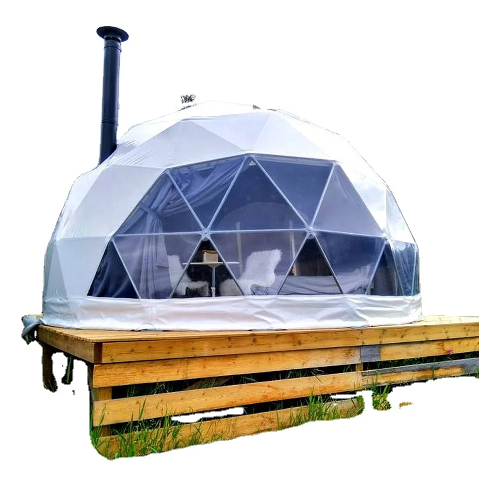 

Factory Price Customized Size / Color Glamping Geodesic Doom Tent Luxury Hotel Outdoor For Sale