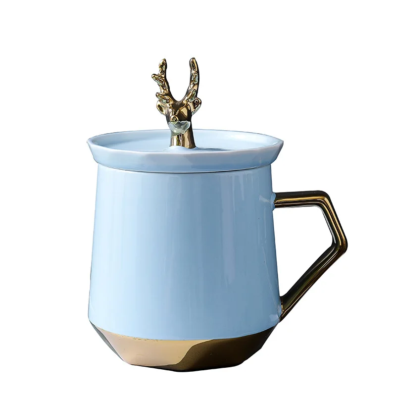 

Zogifts Gold-plated antler ceramic coffee cup mug, As the picture