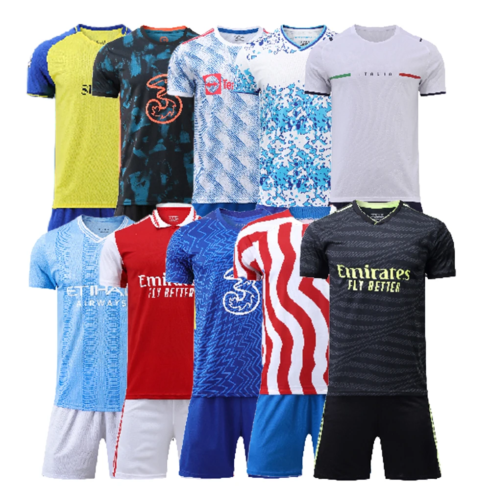 

Custom logo Soccer Uniform Sublimation Football Jerseys Thai quality Soccer Jerseys Set Football Shirts Kits Soccer Wear