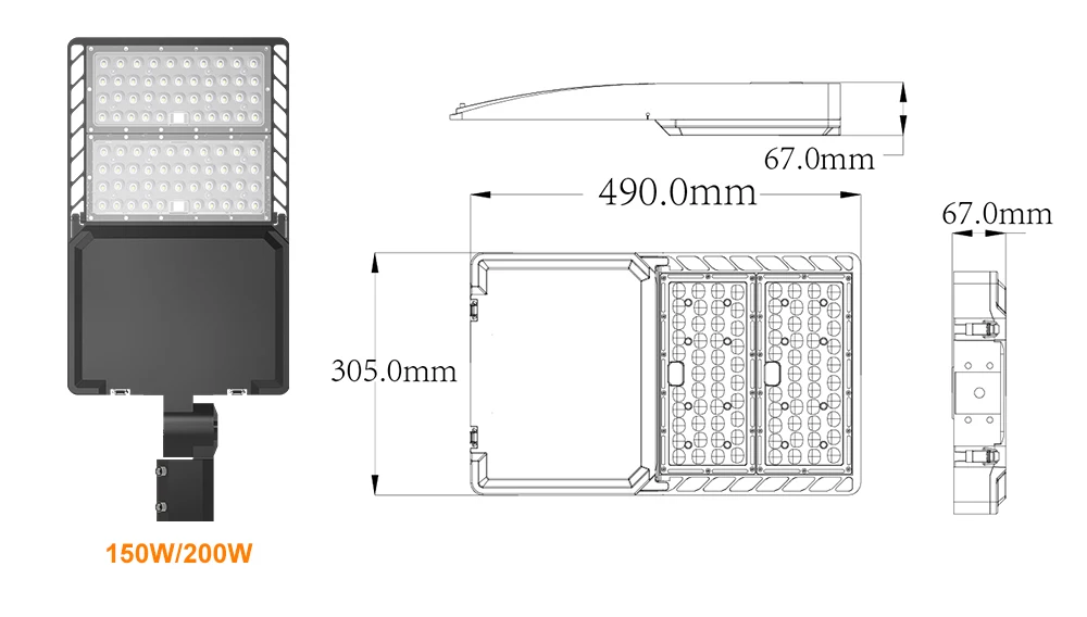 
200w Hishine Price list led street light housing aluminum die casting 