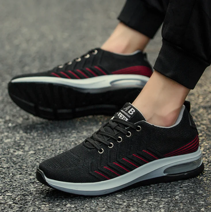 

Rubber out-sole anti-slip durable men outdoor sports running shoes sneakers trainers with PU sole air cushion