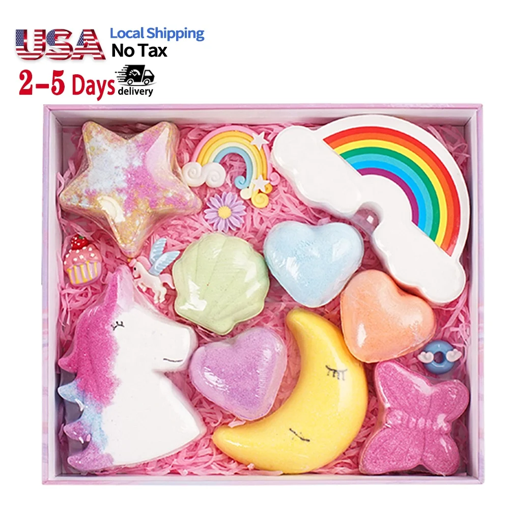 

Hot Selling Gift Set Colorful Rich Bubble Organic Bath Fizzies Cloud Rainbow Bath Bombs For Kids