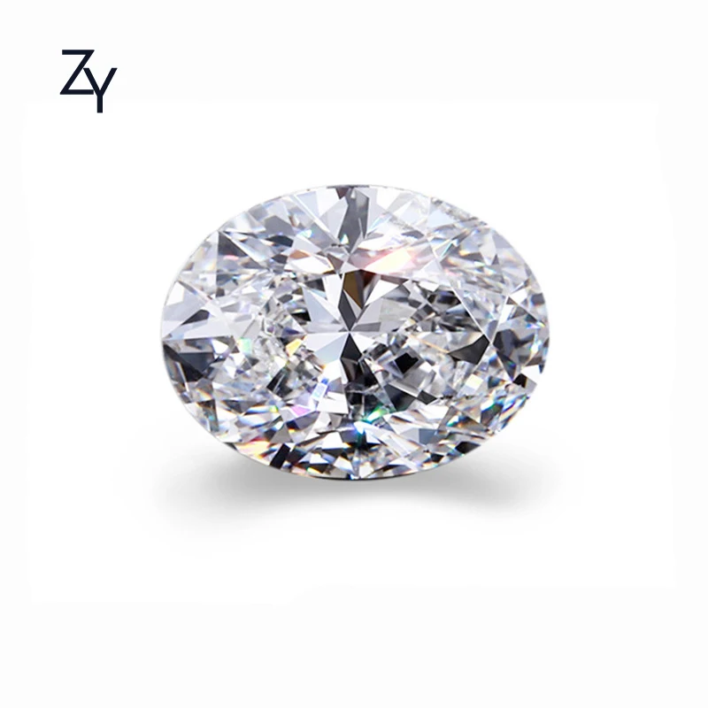 

ZHUANGYEE White Oval Brilliant Cut Lab grown Synthetic Diamond stones 1.0 Carat color DE/GH Loose gemstone Moissanite