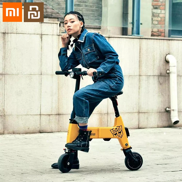 

Original Xiaomi Himo H1 Bike Transformers Theme Folding Car Mini Lithium Battery Super Light Electric Foldable Bike Ximo Scooter, White, red, grey