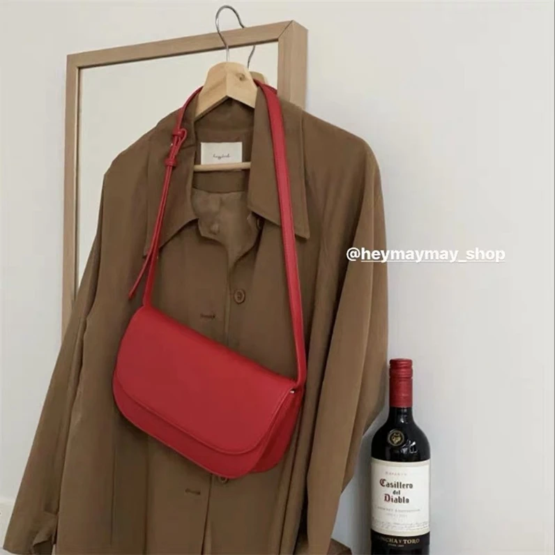 

XP1378 Positive red night black diagonal small square bag simple advanced