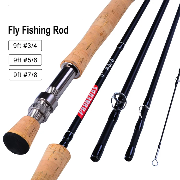 

2.7M Fly Fishing Rod #3/4 #5/6 #7/8 Portable EVA / Metal Handle Carbon Fiber Body 4 Sections Fly Rod Outdoor Bass Fishing Pole