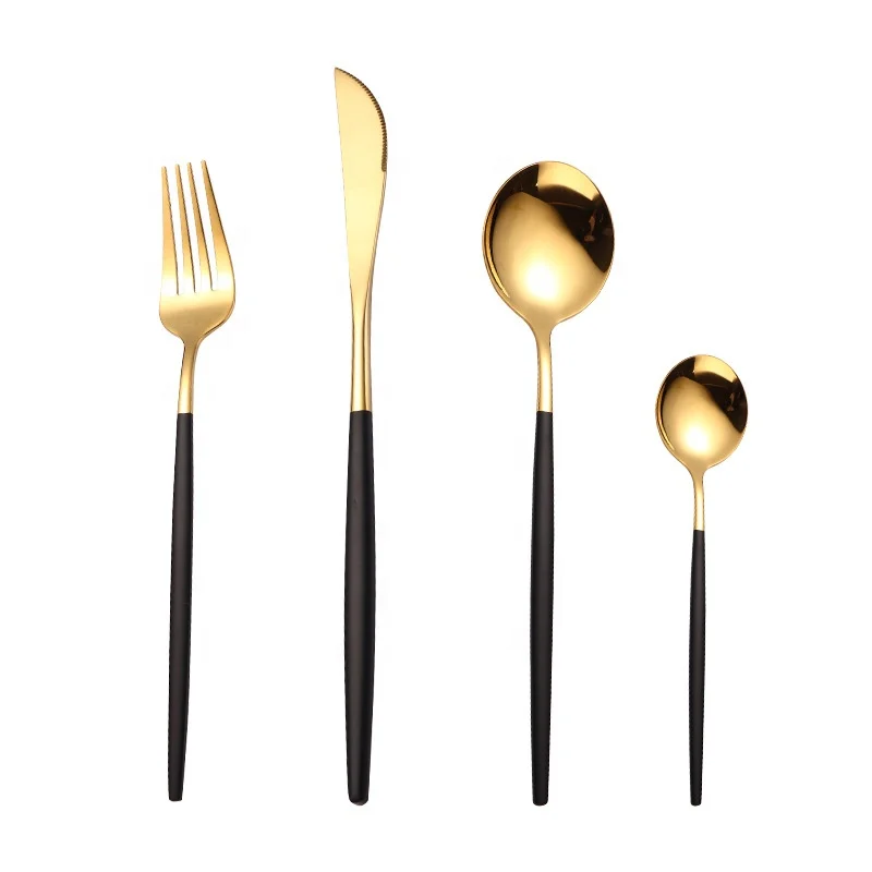 

Mirror Gold Forks Spoons Knives Tableware Steel Cutlery Set Stainless Steel Silverware Set Gold Chopstick Spoon Knife Fork Sets