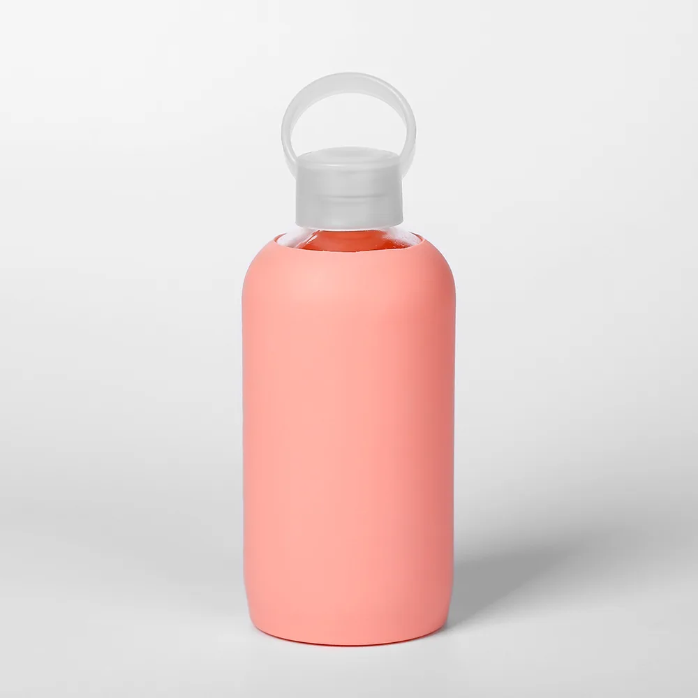 

Wholesale Popular High Quality Customized High Borosilicate Glass Water Bottle With Silicone Sleeve, As picture