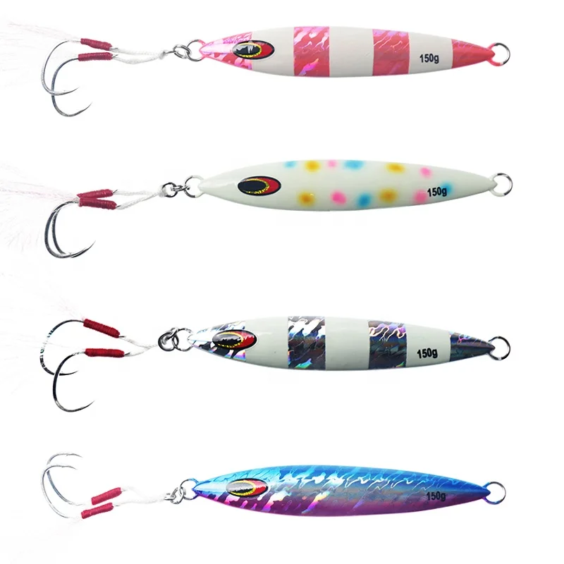 

100g 120g 150g Slow Pitch Lead Metal Glow shore Jigging metal Lure Shore JIg, 4colors