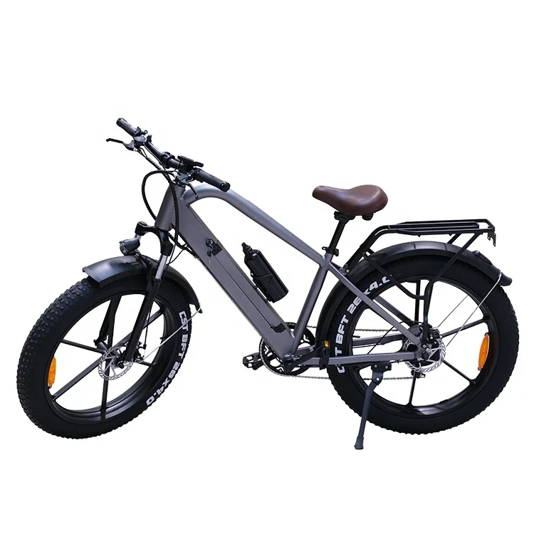2022 new arrival 26" off road fat tire ebike 48V 250w 500W hot selling electric cycle full suspension long range Electric bike, Space grey
